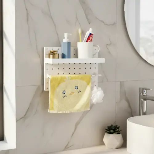 ORGANIZADOR MULTIUSO DE PARED PARA BAÑO 1 ESTANTE 30x26.8cm - imagen 2