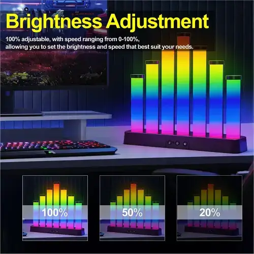 LÁMPARA GAMER LED RGB CONTROL REMOTO Y APP AUDIORÍTMICA ABS USB 5V 23x5x17cm - imagen 3