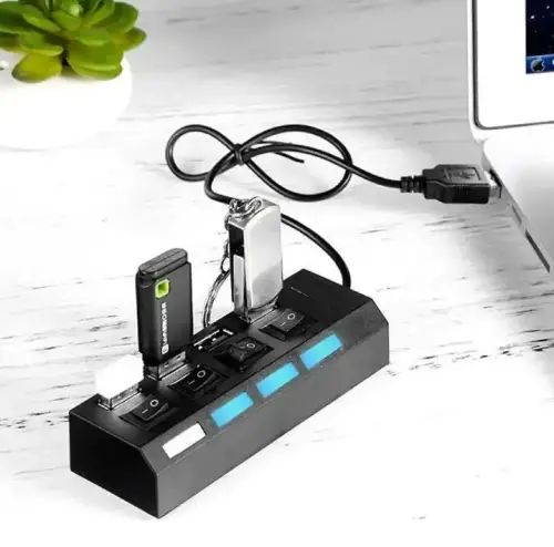 HUB 4 PUERTOS USB TREQA LED PROTECCIÓN SOBRECARGA CABLE 40cm - imagen 4