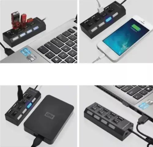 HUB 4 PUERTOS USB TREQA LED PROTECCIÓN SOBRECARGA CABLE 40cm - imagen 2