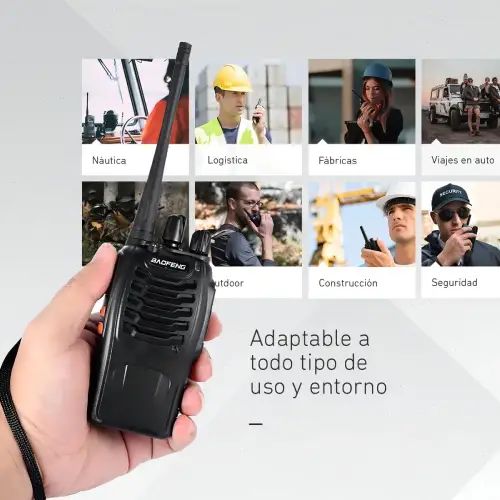 WALKIE TALKIE USB-C FRS 4kms 1500mAh 220V --- 2 UNIDADES - imagen 2