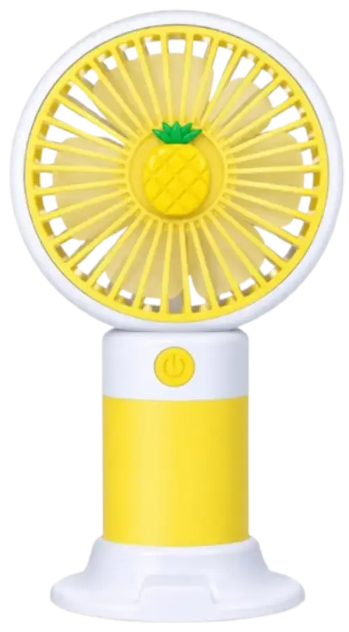 VENTILADOR PORTÁTIL BLANCO Y AMARILLO DISEÑO PIÑA - imagen 1