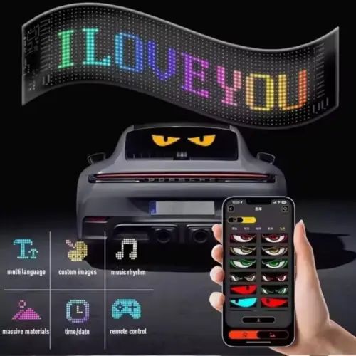 LETRERO LED 96x16 FLEXIBLE BLUETOOTH MULTIUSO APP USB 5V 2A 60x12cm - imagen 4