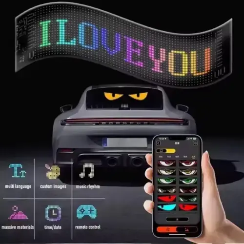 LETRERO LED 96x16 FLEXIBLE BLUETOOTH MULTIUSO APP USB 5V 2A 60x12cm - imagen 4