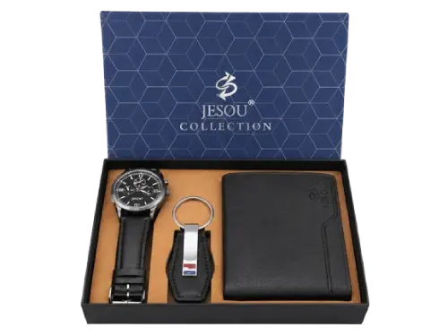 SET BILLETERA+LLAVERO+RELOJ EN CAJA DE REGALO - imagen 2
