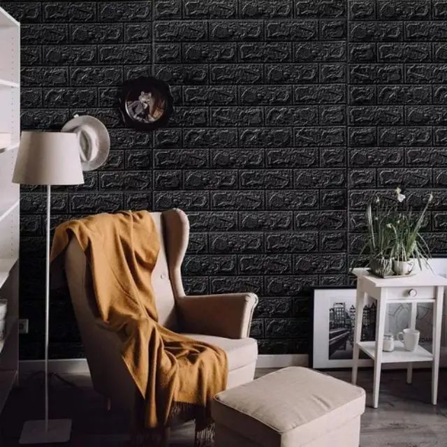 Panel Adhesivo de Pared 3D Papel Tapiz Negro --- CAJA DE 150 UNIDADES - imagen 2