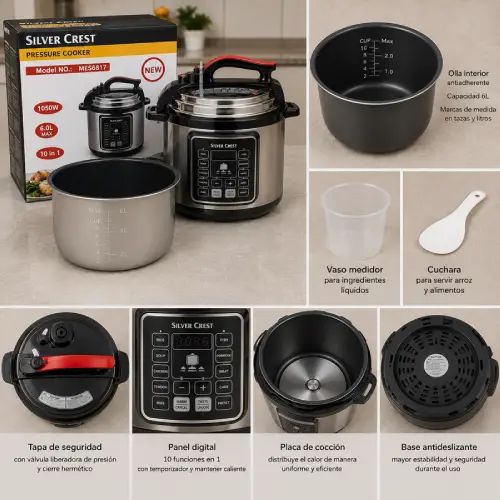 OLLA A PRESIÓN 6L 1050W PANTALLA TÁCTIL - imagen 2