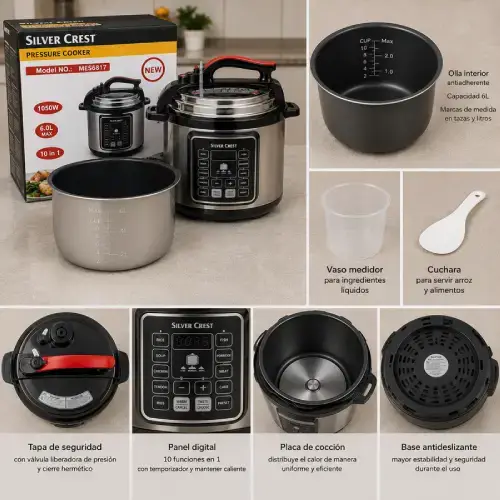 OLLA A PRESIÓN 6L 1050W PANTALLA TÁCTIL - imagen 2