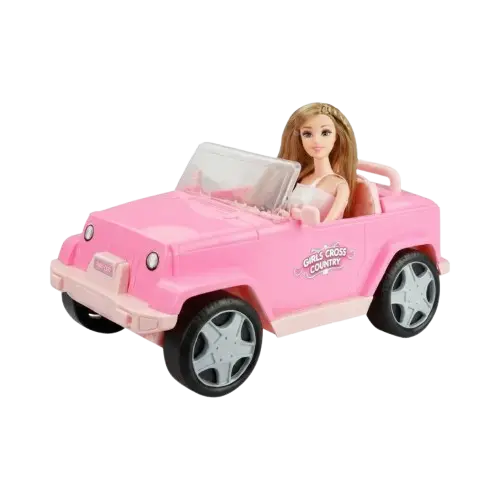Muñeca 30x7x3cm con auto 31.5x17.5x15cm ABS