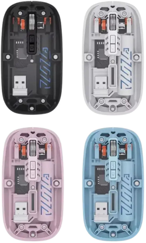 MOUSE INALÁMBRICO TRANSPARENTE RECARGABLE 5 BOTONES VARIOS COLORES - imagen principal