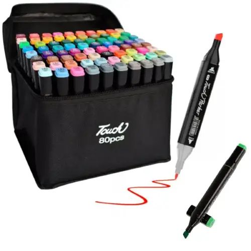 Set Arte 80 marcadores con doble punta + estuche