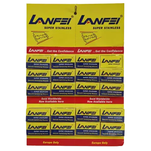 BLISTER NAVAJAS ACERO INOXIDABLE LANFEI PARA PELUQUERÍA - imagen 1