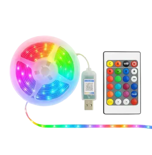 Tira LED RGB USB 5 metros con control remoto - imagen 3