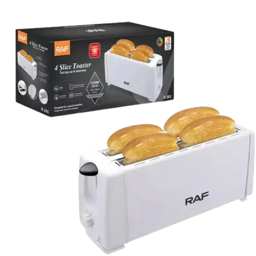 Tostadora RAF 4 rebanadas acero inoxidable 1200W - imagen principal