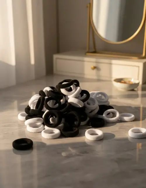 GOMITAS DE PELO BLANCAS Y NEGRAS - imagen 2