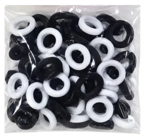GOMITAS DE PELO BLANCAS Y NEGRAS - imagen 1