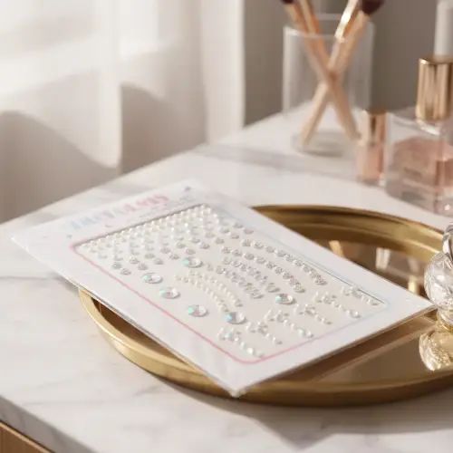 PIEDRITAS AUTOADHESIVAS PARA LA CARA COMPLEMENTO MAQUILLAJE DISEÑO ELEGANTE - imagen 3