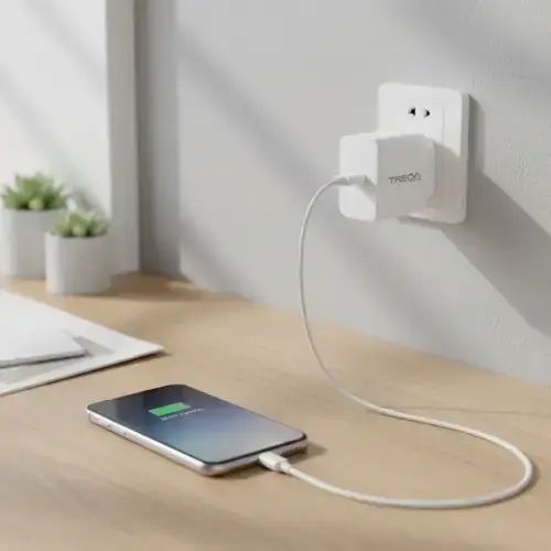 CARGADOR TREQA CON CABLE TIPO C USB 3.1A 100-240V - imagen 2