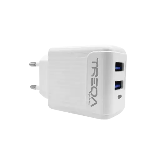 CARGADOR TREQA USB DOBLE 5V 3.1A (2.1 + 1.0) 100-240V ABS - imagen 1