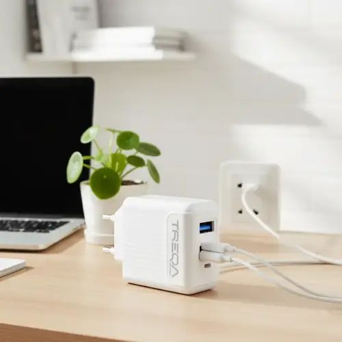 CARGADOR TREQA USB DOBLE 5V 3.1A (2.1 + 1.0) 100-240V ABS - imagen 2
