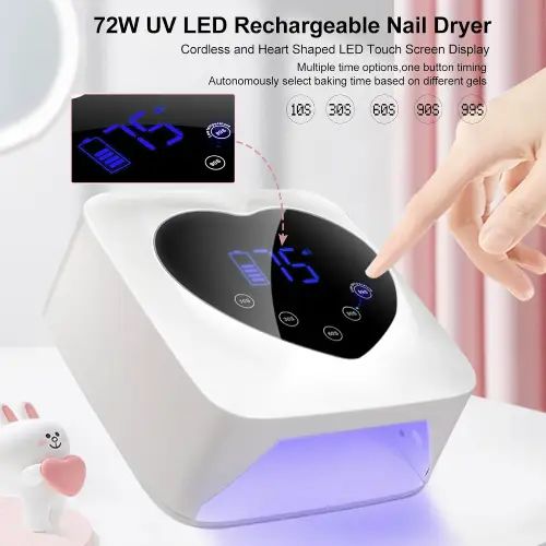 LÁMPARA UV LED PARA UÑAS INALÁMBRICA CORAZÓN 72W - imagen 3