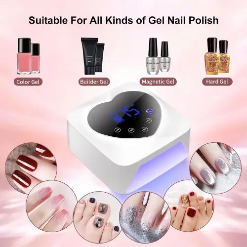 LÁMPARA UV LED PARA UÑAS INALÁMBRICA CORAZÓN 72W - imagen 5
