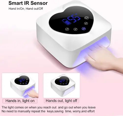 LÁMPARA UV LED PARA UÑAS INALÁMBRICA CORAZÓN 72W - imagen 4