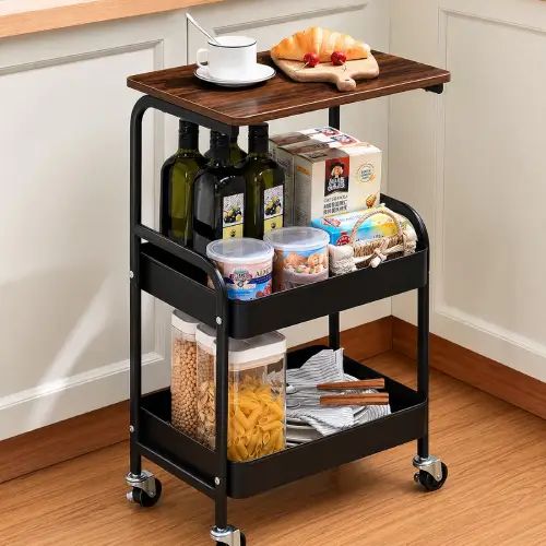 CARRITO ORGANIZADOR CON MESA MDF 43x29x17cm - imagen 3