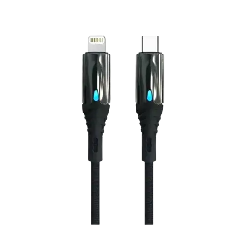 CABLE REFORZADO DE CARGA Y DATOS iOS-C TREQA LED 5.1A 1M - imagen 1