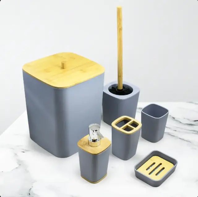 Juego De Accesorios De Baño De 6 Piezas Premium Con Bambu - imagen 2