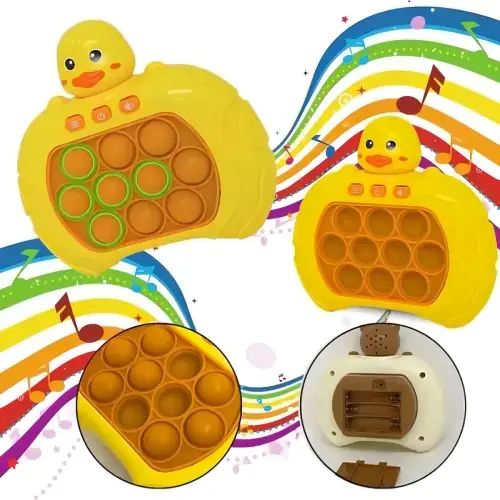 CONSOLA ELECTRÓNICA SENSORIAL POP IT PATO LUZ Y SONIDO ABS+CAUCHO 13.5x12.5x5.5cm - imagen 3