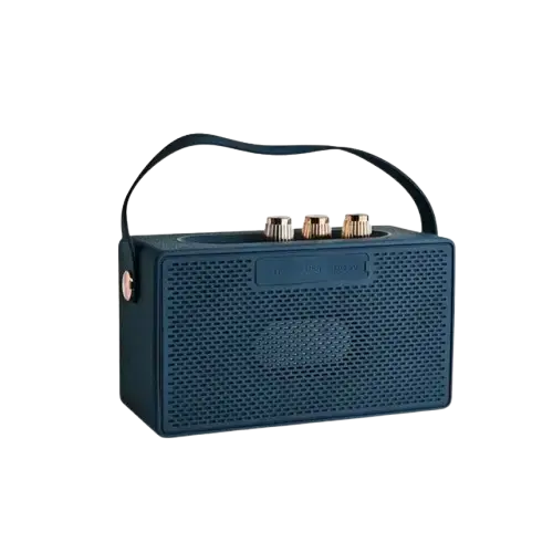 Parlante portátil Bluetooth retro con manija 20x9x11cm - imagen 2