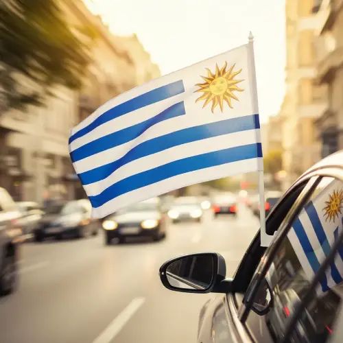 Bandera de Uruguay 30x45cm incluye palito --- POR UNIDAD - imagen 2