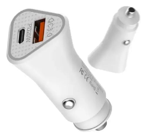 Cargador Rápido Portátil Para Coche Con Puertos Usb Qc3.0+