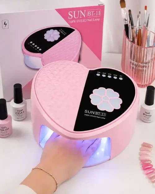 LÁMPARA UV/LED PARA UÑAS DISEÑO CORAZÓN INALÁMBRICA 248W - imagen 3