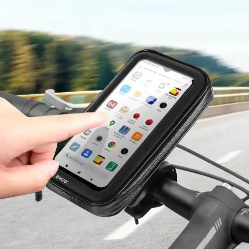 SOPORTE CELULARES HASTA 6.9" MOTO, BICICLETA Y MONOPATÍN IMPERMEABLE 360° PVC+ABS 15x9x5cm - imagen 3