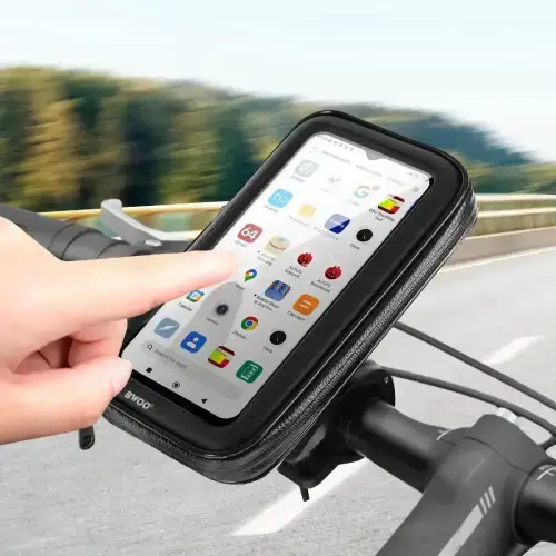 SOPORTE CELULARES HASTA 6.9" MOTO, BICICLETA Y MONOPATÍN IMPERMEABLE 360° PVC+ABS 15x9x5cm - imagen 3