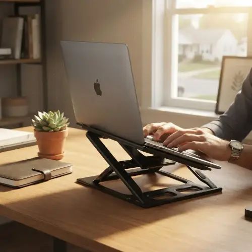 SOPORTE PLEGABLE PARA NOTEBOOK Y TABLET AJUSTABLE 6 NIVELES 7.9 A 15.6" ABS - imagen 3