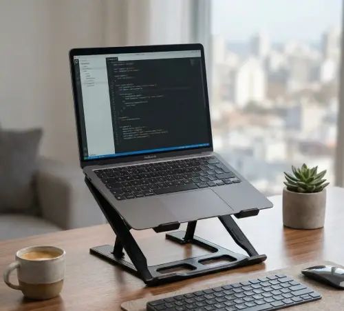 SOPORTE PLEGABLE PARA NOTEBOOK Y TABLET AJUSTABLE 6 NIVELES 7.9 A 15.6" ABS - imagen 2