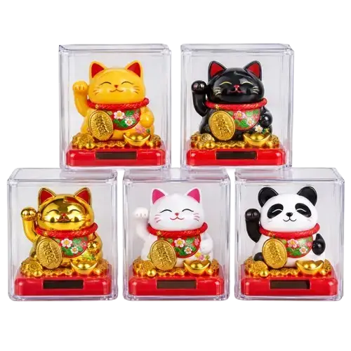 GATO DE LA SUERTE SOLAR 5 MODELOS DIFERENTES 7x6x7,2cm - imagen 1
