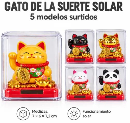 GATO DE LA SUERTE SOLAR 5 MODELOS DIFERENTES 7x6x7,2cm - imagen 4