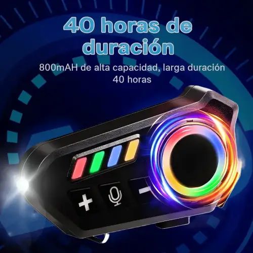 INTERCOMUNICADOR BLUETOOTH PARA CASCO DE MOTO VARIAS FUNCIONES ABS 800mAh 8.3x4.2x2.8cm - imagen 5