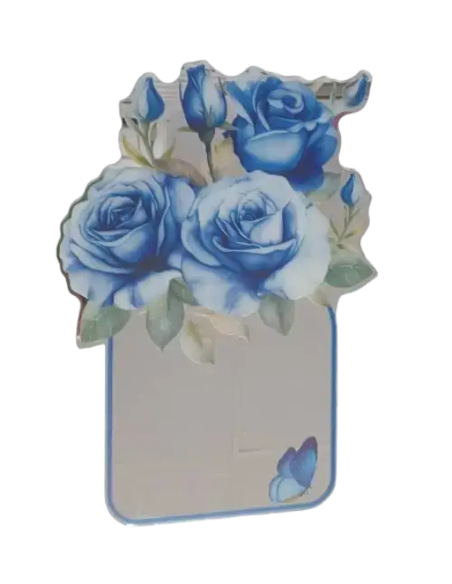 Espejo Cuadrado Adhesivo Con Diseño Floral - imagen 1