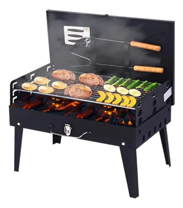 Parrilla Plegable Para Barbacoa Con Altura Ajustable De Carbón Portátil - imagen 3