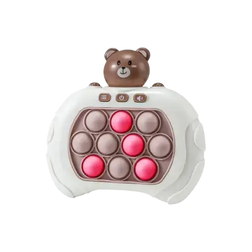 CONSOLA ELECTRÓNICA SENSORIAL POP IT OSO LUZ Y SONIDO ABS+CAUCHO 13.5x12.5x5.5cm - imagen 1