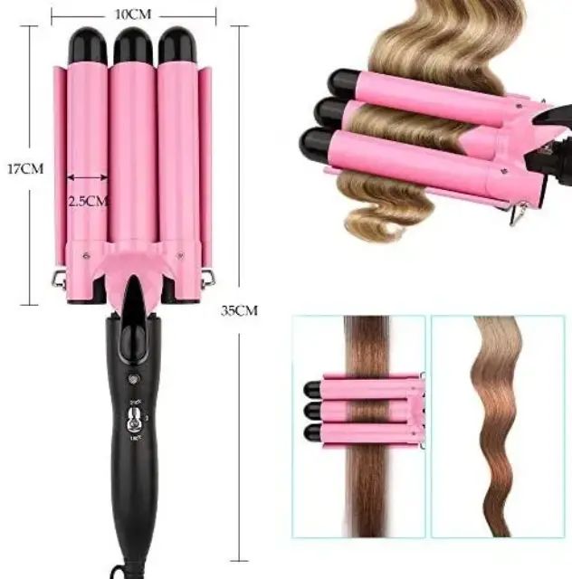 Onduladora/rizadora 3 Barriles Grande Para Cabello - imagen 3
