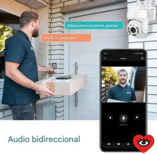 CÁMARA WI-FI EXTERIOR LED MICRO SD HASTA 64GB LENTE 3.6mm 355°/90° 10.9x8.7x12cm - imagen 2
