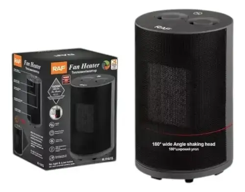 Calefactor Compacto RAF 1200W con Cabezal Oscilante y Bajo Ruido - imagen principal