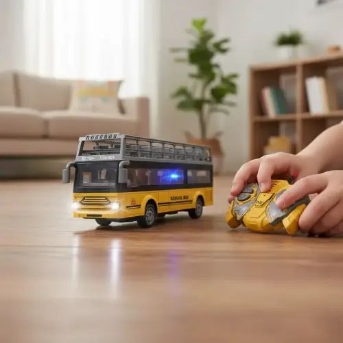 AUTOBÚS ESCOLAR DE 2 PISOS A CONTROL REMOTO 28x12.5x8cm - imagen 3