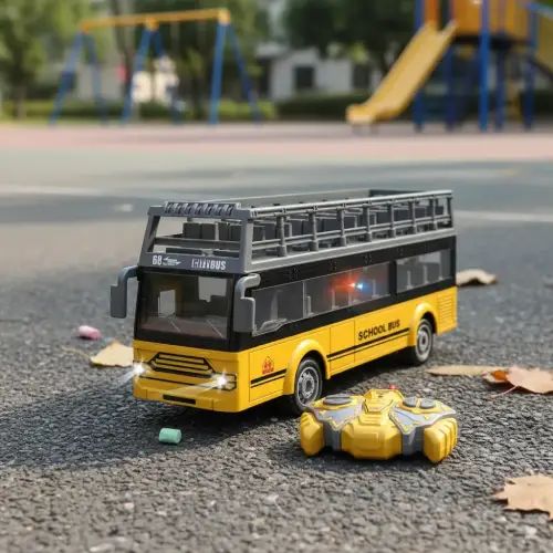 AUTOBÚS ESCOLAR DE 2 PISOS A CONTROL REMOTO 28x12.5x8cm - imagen 2